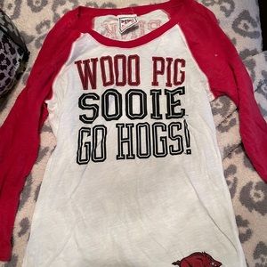 Vs pink collegiate raglan